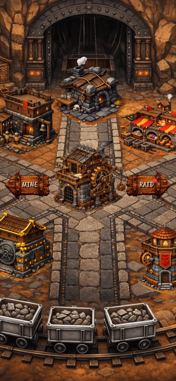 The outpost, grown into a walled settlement