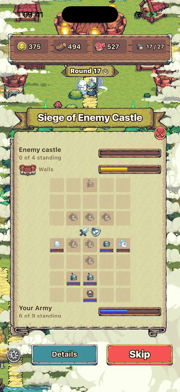 Both armies of a siege side by side as it is fought